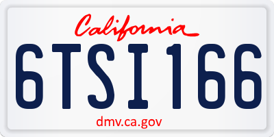 CA license plate 6TSI166