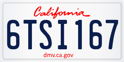 CA license plate 6TSI167