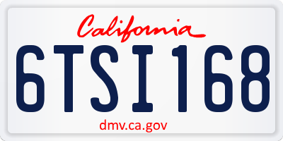 CA license plate 6TSI168