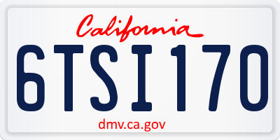 CA license plate 6TSI170