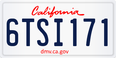 CA license plate 6TSI171