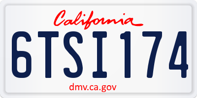 CA license plate 6TSI174