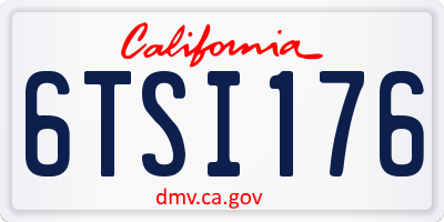 CA license plate 6TSI176