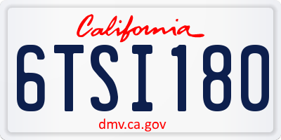 CA license plate 6TSI180