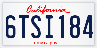 CA license plate 6TSI184