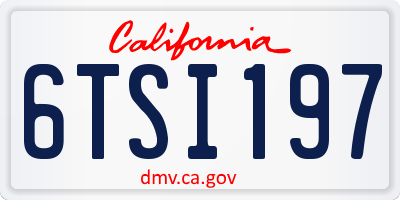 CA license plate 6TSI197