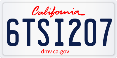CA license plate 6TSI207