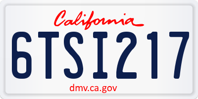 CA license plate 6TSI217