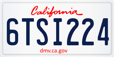 CA license plate 6TSI224