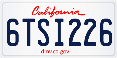 CA license plate 6TSI226