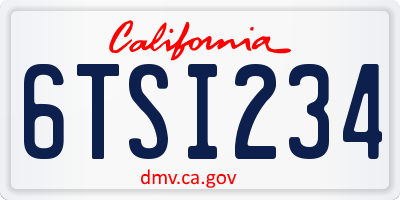 CA license plate 6TSI234