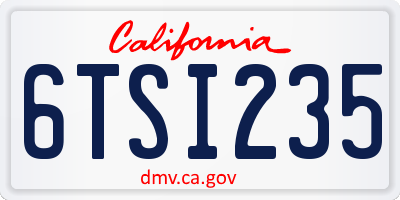 CA license plate 6TSI235