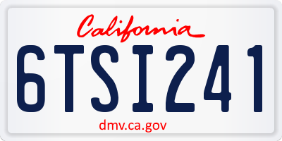 CA license plate 6TSI241