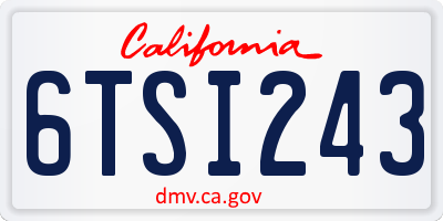 CA license plate 6TSI243
