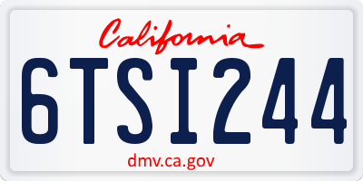CA license plate 6TSI244