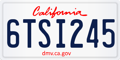 CA license plate 6TSI245