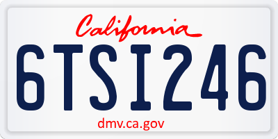 CA license plate 6TSI246