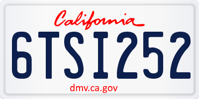 CA license plate 6TSI252