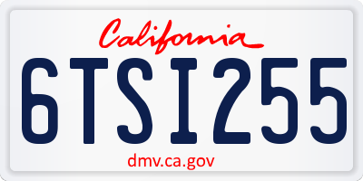 CA license plate 6TSI255