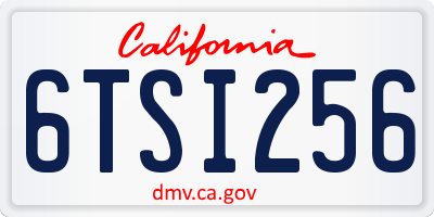 CA license plate 6TSI256