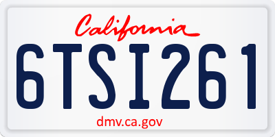 CA license plate 6TSI261