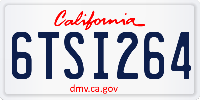 CA license plate 6TSI264