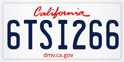 CA license plate 6TSI266