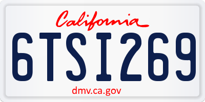 CA license plate 6TSI269