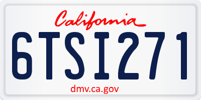 CA license plate 6TSI271