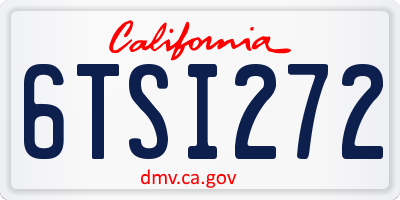 CA license plate 6TSI272