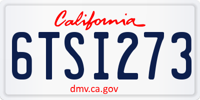 CA license plate 6TSI273