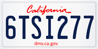 CA license plate 6TSI277