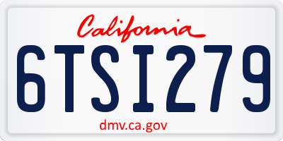 CA license plate 6TSI279