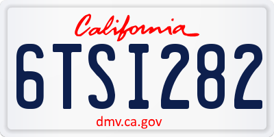 CA license plate 6TSI282
