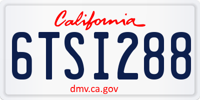 CA license plate 6TSI288