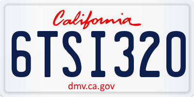 CA license plate 6TSI320