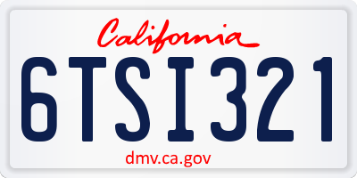 CA license plate 6TSI321
