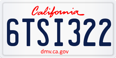 CA license plate 6TSI322