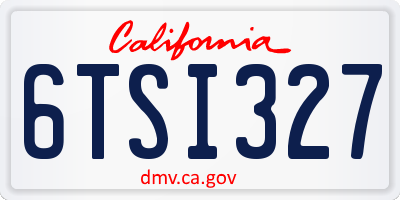 CA license plate 6TSI327