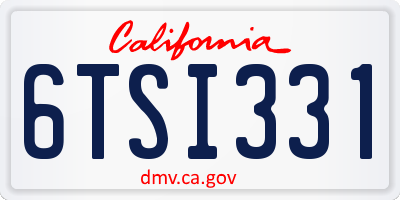 CA license plate 6TSI331