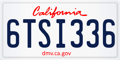 CA license plate 6TSI336