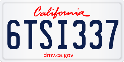 CA license plate 6TSI337