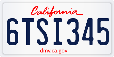 CA license plate 6TSI345