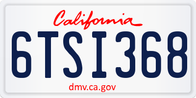 CA license plate 6TSI368