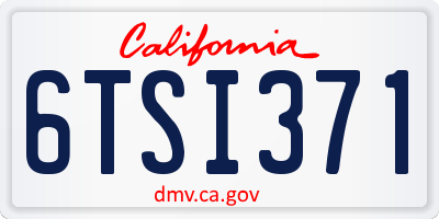 CA license plate 6TSI371