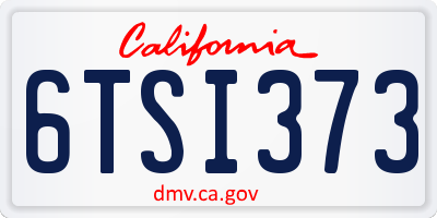 CA license plate 6TSI373