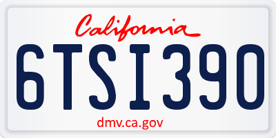 CA license plate 6TSI390