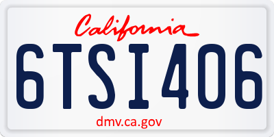 CA license plate 6TSI406