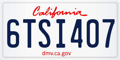 CA license plate 6TSI407