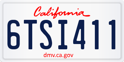 CA license plate 6TSI411